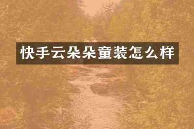 快手云朵朵童装怎么样