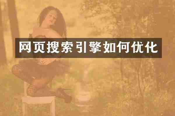 网页搜索引擎如何优化