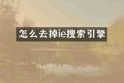 怎么去掉ie搜索引擎