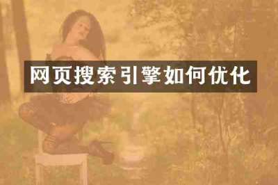 网页搜索引擎如何优化