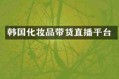 韩国化妆品带货直播平台