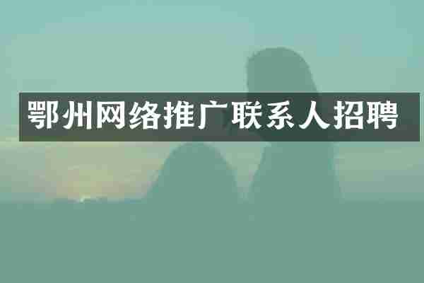 鄂州网络推广联系人招聘