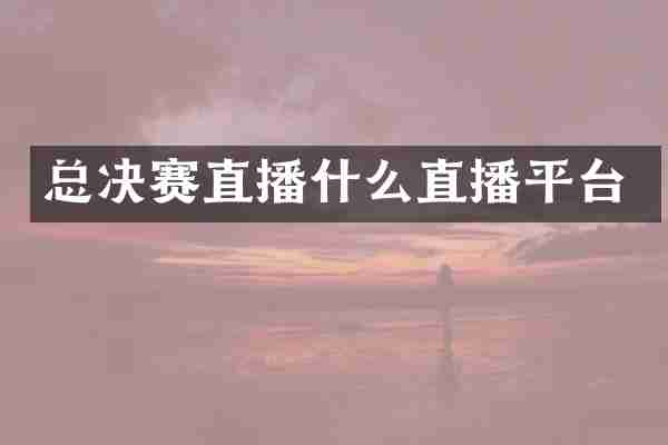 总决赛直播什么直播平台
