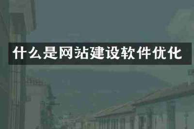 什么是网站建设软件优化