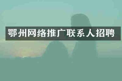 鄂州网络推广联系人招聘