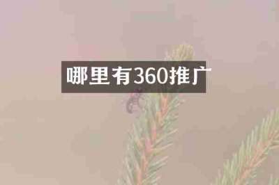 哪里有360推广