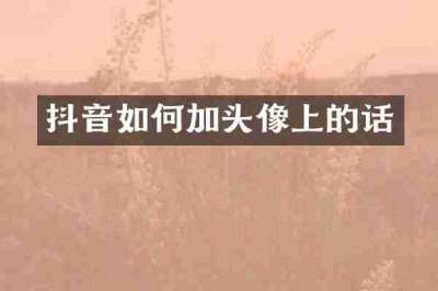 抖音如何加头像上的话