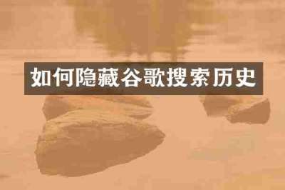 如何隐藏谷歌搜索历史