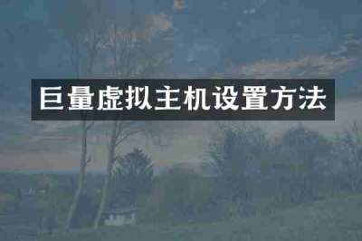 巨量虚拟主机设置方法