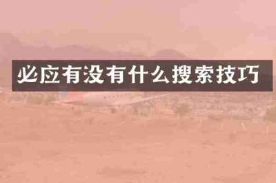 必应有没有什么搜索技巧