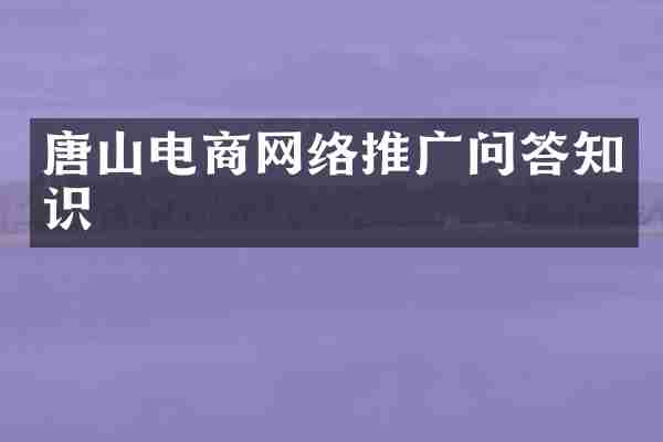 唐山电商网络推广问答知识