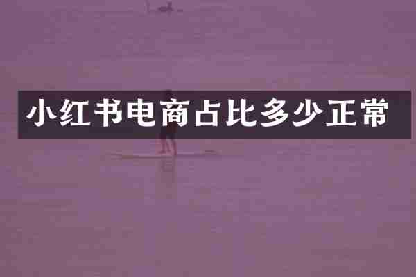 小红书电商占比多少正常