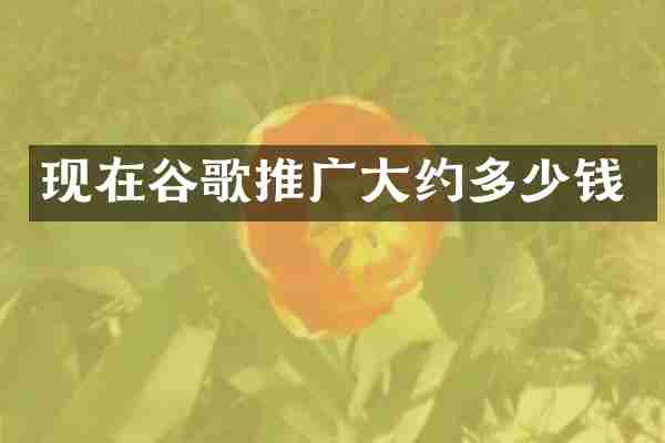 现在谷歌推广大约多少钱