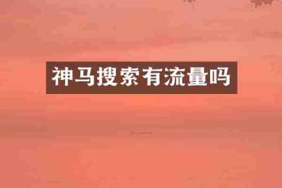 神马搜索有流量吗
