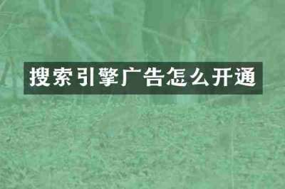 搜索引擎广告怎么开通