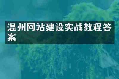 温州网站建设实战教程答案