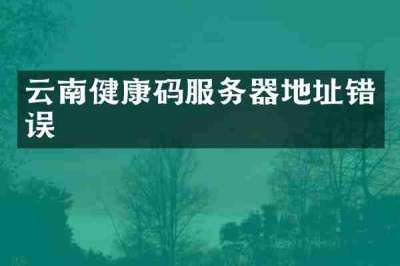 云南健康码服务器地址错误