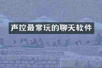 声控最常玩的聊天软件