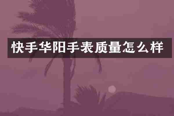 快手华阳手表质量怎么样