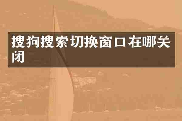 搜狗搜索切换窗口在哪关闭
