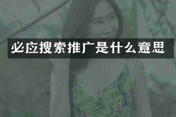 必应搜索推广是什么意思