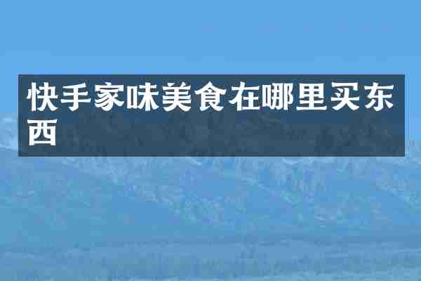 快手家味美食在哪里买东西