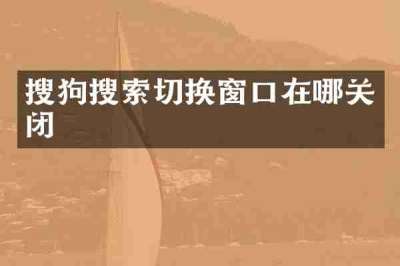 搜狗搜索切换窗口在哪关闭