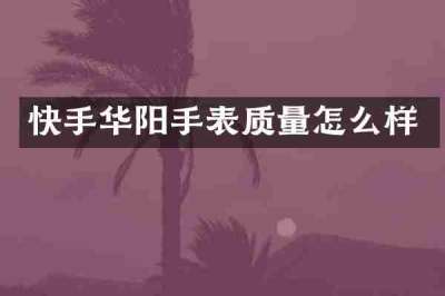 快手华阳手表质量怎么样