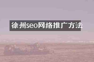 徐州seo网络推广方法