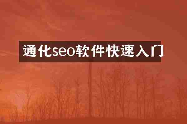通化seo软件快速入门