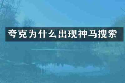 夸克为什么出现神马搜索