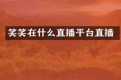 笑笑在什么直播平台直播