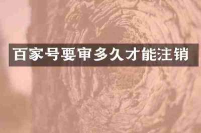 百家号要审多久才能注销