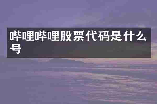 哔哩哔哩股票代码是什么号