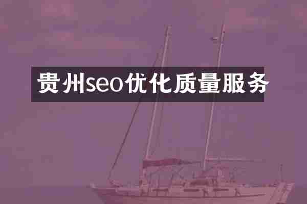 贵州seo优化质量服务