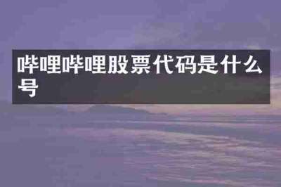 哔哩哔哩股票代码是什么号