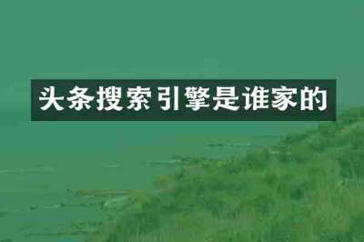 头条搜索引擎是谁家的