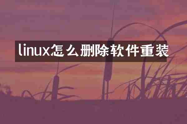 linux怎么删除软件重装