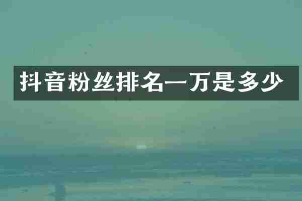 抖音粉丝排名一万是多少