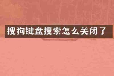 搜狗键盘搜索怎么关闭了