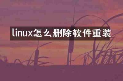 linux怎么删除软件重装
