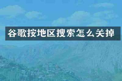 谷歌按地区搜索怎么关掉