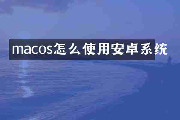 macos怎么使用安卓系统