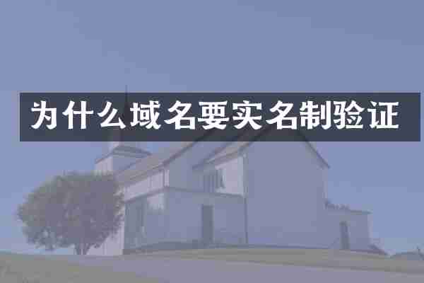 为什么域名要实名制验证