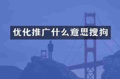 优化推广什么意思搜狗