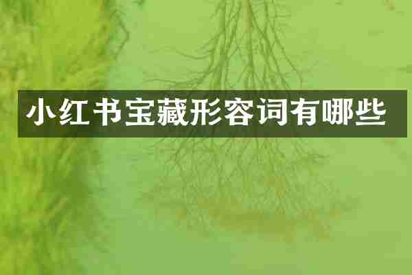 小红书宝藏形容词有哪些