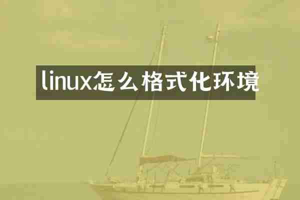 linux怎么格式化环境