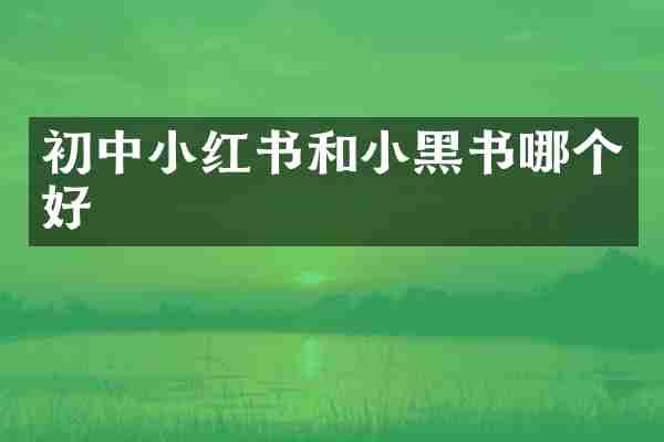 初中小红书和小黑书哪个好