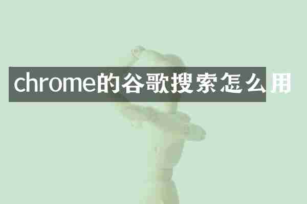 chrome的谷歌搜索怎么用