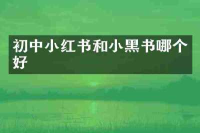 初中小红书和小黑书哪个好